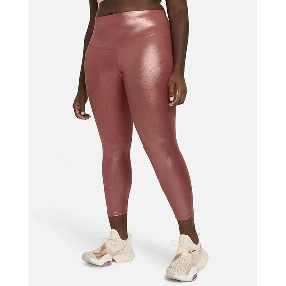 Nike Women's Sz XS Red Metallic Nike One Icon Clash 7/8 Tight Fit Leggings $85 - Picture 10 of 11